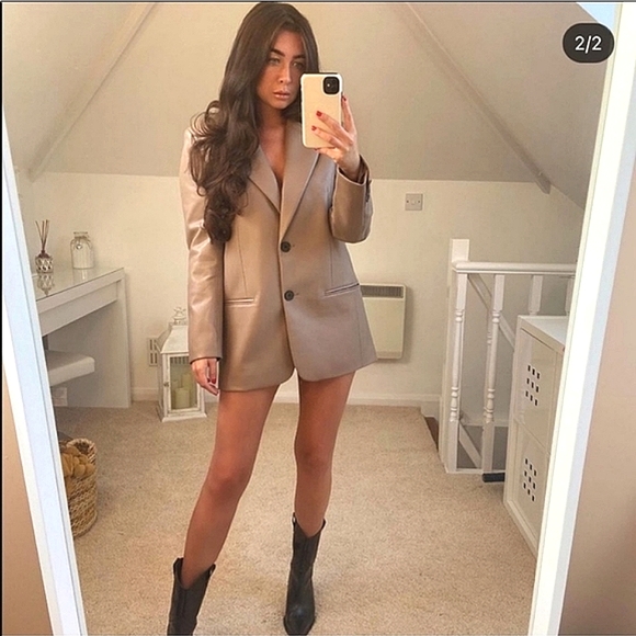ZARA FAUX LEATHER OVERSIZED BLAZER  Size S and M - Picture 6 of 16